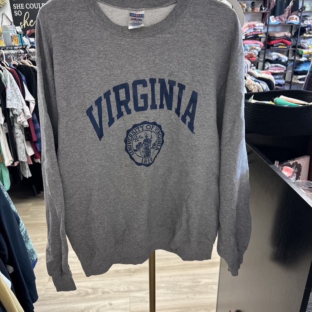 Vintage University Of Virginia Sweatshirt Mens Large Gray 90s Y2K